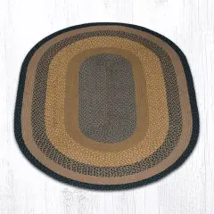 Earth Rugs C-99 Brown / Black / Charcoal Oval Braided Rug 4 Feet x 6 Feet