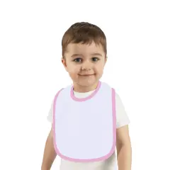Rabbit Skins&reg; Infant Soft Contrast Trim Jersey Bib White/ pink