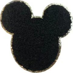 Mickey & Friends Sticker Patches 3M Adhesive w/ Gold Glitters (Mickey Black)