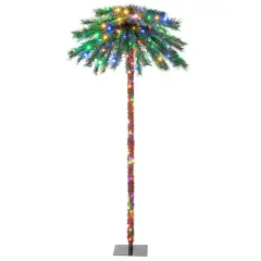 Costway 6FT Pre-Lit Artificial Tropical Christmas Palm Tree w/ 210 Multi-Color Lights