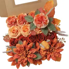 Artificial Flowers Combo Box Set - Orange