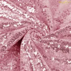 1 Yard Rose Gold Glitter Sequin Fabric 52" Width Polyester for DIY Sewing, Table Linen, Runner & Tablecloth