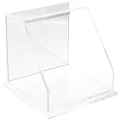 Plymor Clear Acrylic Slanted Front Display Case, 6" x 6" x 6" Clear (Mirrored)