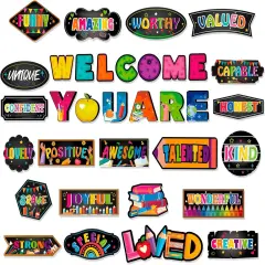 34pcs Chalkboard Affirmation Station Bulletin Board Set