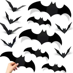 140 Pcs Halloween Bats Wall Decor
