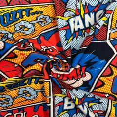 1 Yard Comic Book Print Spandex Fabric, Four Way Stretch for Costumes and Activewear 58"/60" Width