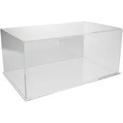Plymor Clear Acrylic Display Case with Hardwood Base, 20" W x 12" D x 9" H Clear (Mirrored)