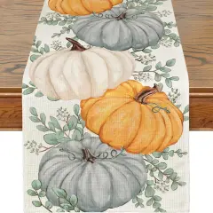 Eucalyptus Pumpkin Fall Table Runner