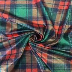1 Yard Red and Green Plaid Mystique Spandex Fabric for Costumes Leggings Dancewear Holiday Looks (36" x 60")Inches Wide