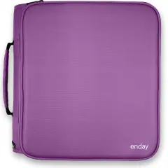 Zipper Binder 3 Ring, Large 2 Inch Binder with Zipper, 880 Sheet Capacity 5 Pockets Expanding File Folder, Zip Binder with Durable Handle Purple