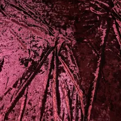 1 Yard Crushed Velvet Velour Stretchy Fabric Soft Plush Stretch 58"-60" Inch Width Burgundy True