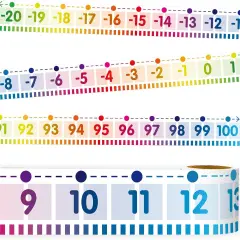 Number Line for Classroom Wall Bulletin Board Border Rainbow -20 to 100