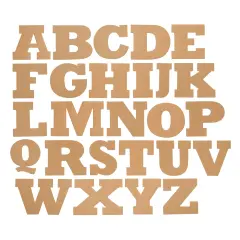 104 Piece Unfinished Cardboard Alphabet Letters for DIY Crafts, Classrooms Projects (3x3 In) Brown