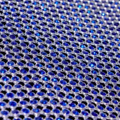 1 Yard Rhinestone Aluminum Scale Mesh Fabric 21" x 62" Length by Width Royal Blue