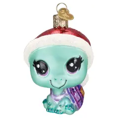 Old World Christmas 3.0 Inch Littlest Pet Shop Bev Tree Ornament , Box Turtle Energetic Blue