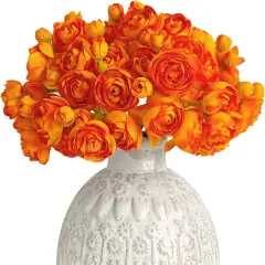 18 Pcs Artificial Ranunculus Flower - Orange