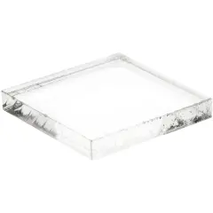 Plymor Clear Acrylic Square Standard-Edge Display Base, 1.5" W x 1.5" D x 0.25" H
