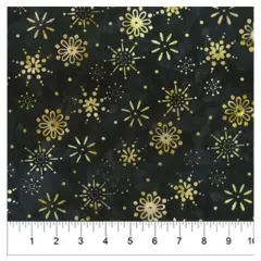 Banyan 83021-99 - DECK THE HALLS SNOWFLAKES - Black 45" Fabric Per Yard