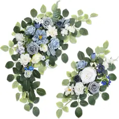 Pack of 2 Wedding Arch, Artificial Flowers, Wedding Decor (Blue)