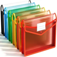 6 Pack Plastic Expanding File Folder