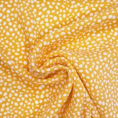 1 Yard Rayon Crinkle Mustard & Ivory Fabric for Apparel and Crafts 50/52" Width Mustard and Ivory