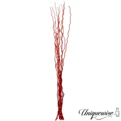 Uniquewise 12pc 59" Natural Dried Mulberry Twigs Ideal Sticks for DIY Crafts Decorative Stems Floral Arrangements Floor Vase Fillers Wedding Centerpieces Event Decorations and Home D&eacute;cor Accent, Red