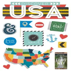 Paper House Discover USA Dimensional Stickers