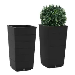 Modern Flower Planter for Front Porch and Lobby Black