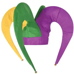 6 Pack Bulk Mardi Gras Felt Jester Hat