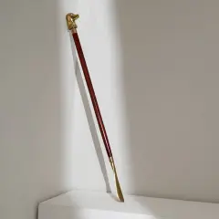 Dog-Shaped Metal Handle Wooden Shoehorn &ndash; 30"