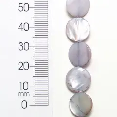 6 Packs of Round Tinted Shell Beads - Gray - 12mm - 2 x 8" Strand
