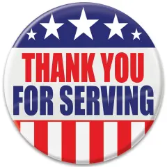 6 Pack Bulk Thank You For Serving Button