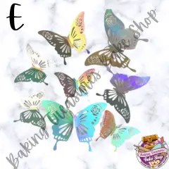 Holographic Butterfly Stickers, Butterfly Waterproof Transparent Decorative Decals