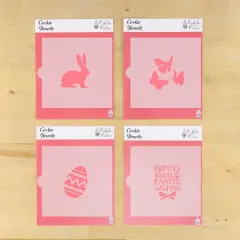 Bunny Kisses and Easter Wishes 4 Piece Cookie Stencil Bundle