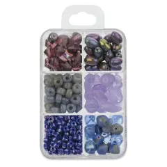 John Bead Czech Glass Bead Recipe Box - Blueberry Ice Cream