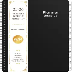 2025-2026 Planner - JUL 2025 to JUN 2026, Weekly and Monthly, 8'' x 10'' with Monthly Tabs, Yearly Planner 2025-2026, 2025-2026 Academic Planner with Twin-wire Binding, Flexible Cover
