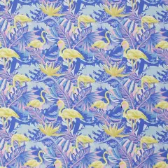 Pastel Flamingos and Palms Printed Spandex