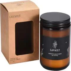 Scented Jar Candles - Calm Smelling Candle - Candlestick Safe Material - Warm and Cozy with 100% Natural Soy Wax and Essential Oil - Hours of Aromatherapy Scent - Velvet Peony Aroma Brown