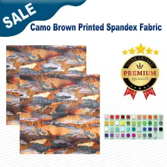 Camo Brown Printed Spandex Fabric