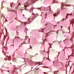 Krazy Sprinkles - Pink and White Baby Feet (1/2 Cup, 1x Jar) for Cakes, Ice Cream & Cookies