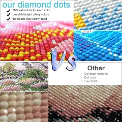 Diamond Painting Kits for Adults - Flower DIY 5D Diamond Art Kits Full Drill Diamond Dots Paintings with Diamonds Gem Art