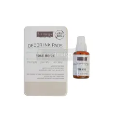 Decor Ink Pad - Rose Beige - 1 magnetic case + dry ink pad + 10ml ink bottle ink 