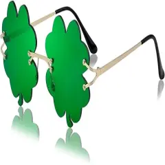 St Patricks Day Decorations, St. Patrick's Day Accessories St. Patrick's Day Irish Shamrock Sunglasses Decor Party Favors Supplies Green Four Leaf Clover Costume Glasses for Saint Patricks Day
