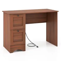 Engineered Wood Metal Home Office Computer Desk with Drawers
