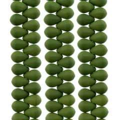 John Bead 114pcs 6x9mm Czech Glass White Alabaster Velvet Drop Bead Strands Green