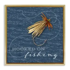 Stupell Industries Hooked On Fishing Hobby Floating Frame By Holly Thomas Stein