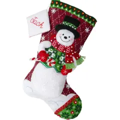 BucillaSnowman's Quilted Delight Stocking Kit Multi