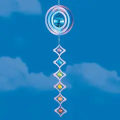 Collections Etc Solar Powered Colorful Bead Hanging Wind Spinner