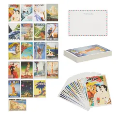 Vintage Travel Postcards Bulk for Mailing and Decor, 20 Designs (4x6 In, 40 Pack) Multicolor