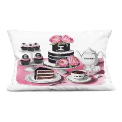 Stupell Industries Feminine Chic Dessert Spread Decorative Printed Throw Pillow design by Amanda Greenwood, 14 x 7 x 20